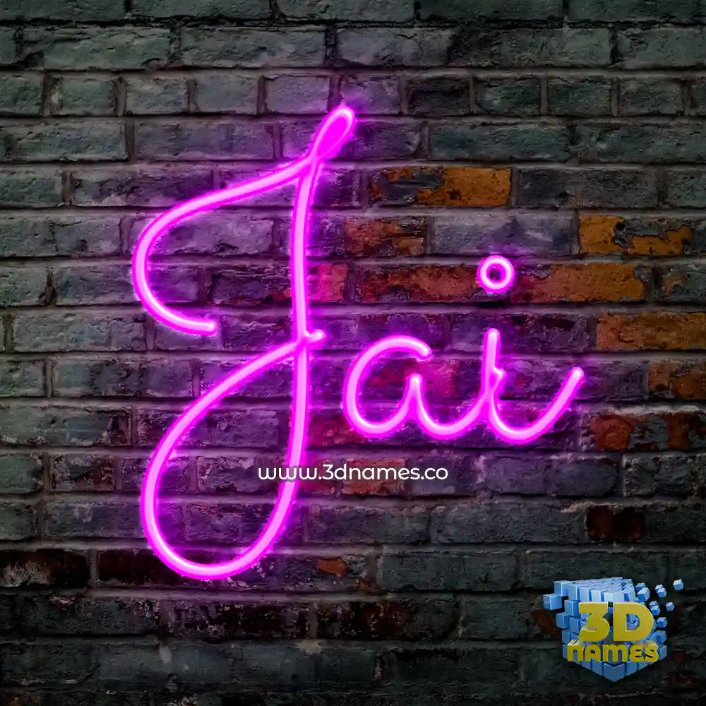 jai in Pink Neon style - 3D name wallpaper