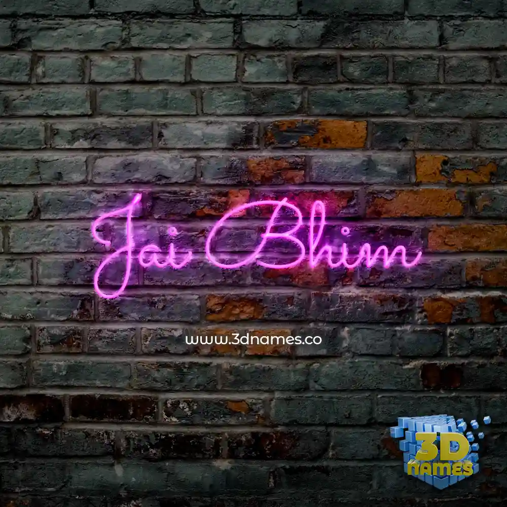 jai bhim in Pink Neon style - 3D name wallpaper