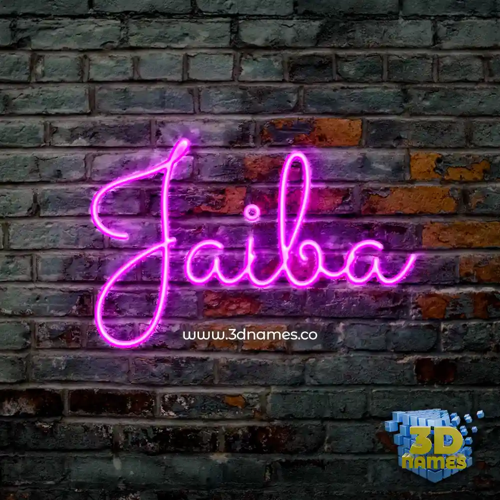 jaiba in Pink Neon style - 3D name wallpaper