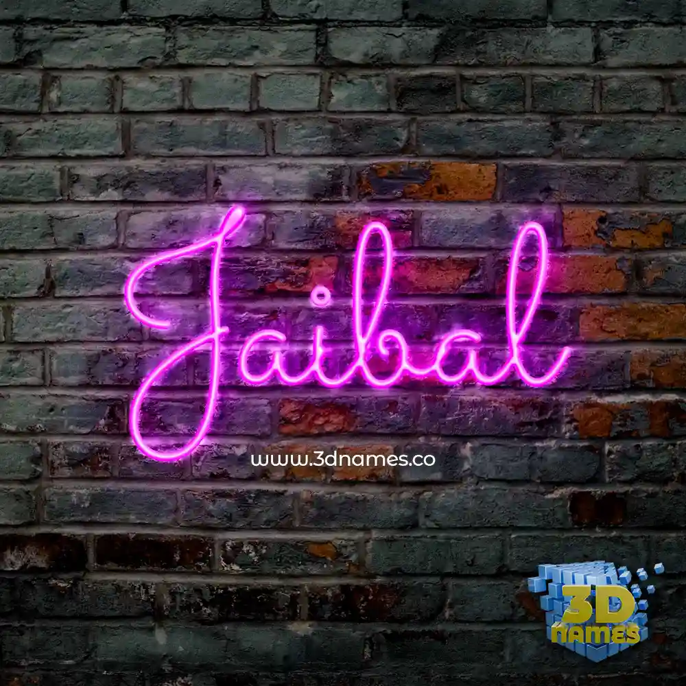 jaibal in Pink Neon style - 3D name wallpaper