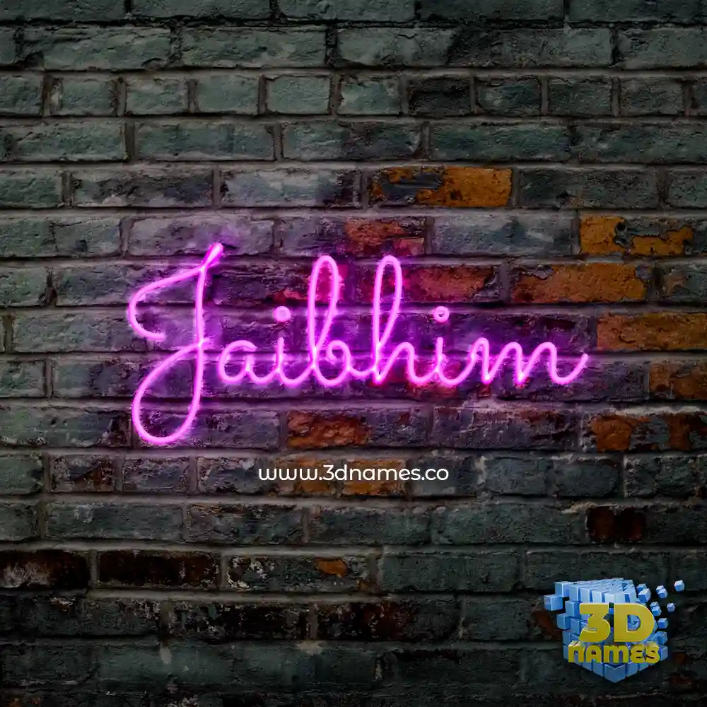 jaibhim in Pink Neon style - 3D name wallpaper