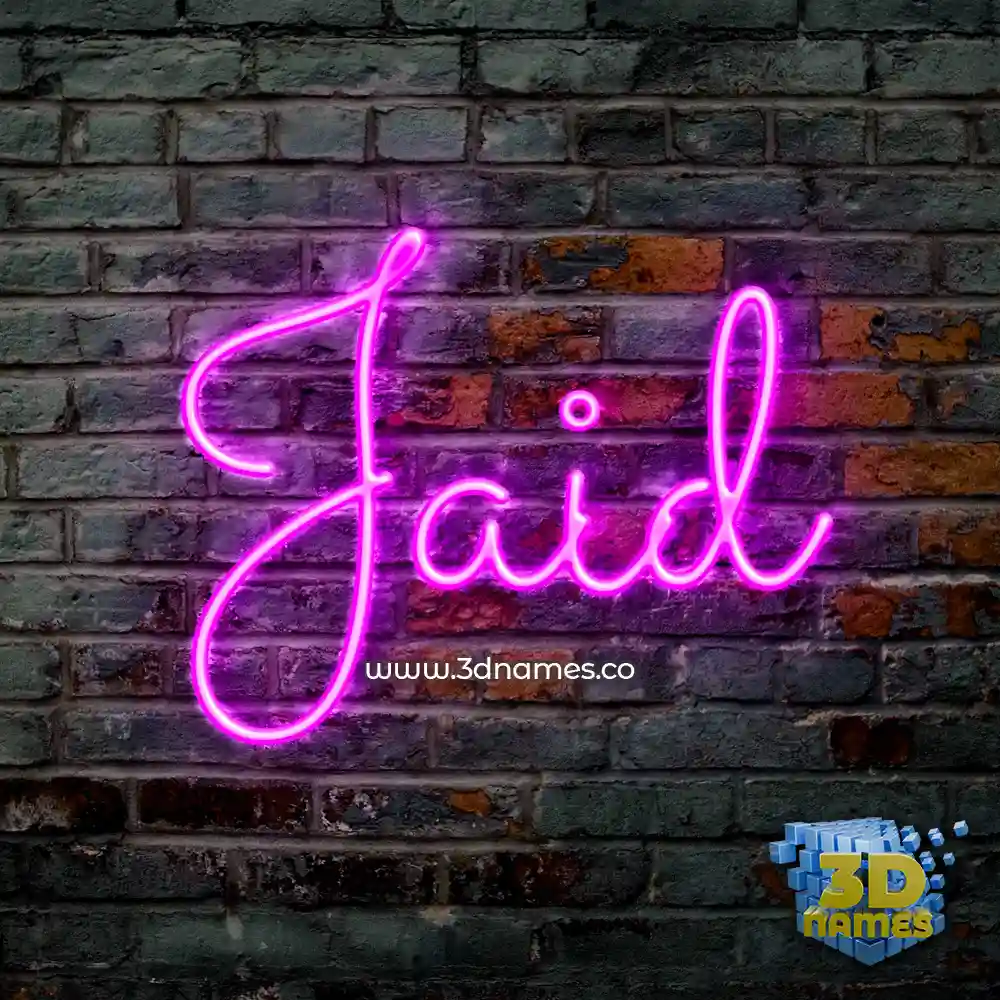 jaid in Pink Neon style - 3D name wallpaper