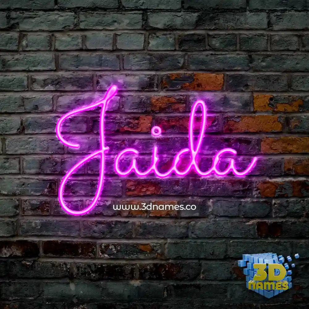 jaida in Pink Neon style - 3D name wallpaper