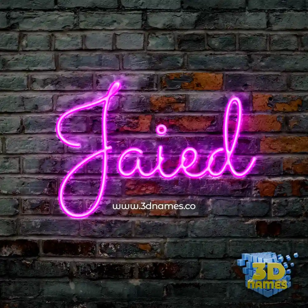 jaied in Pink Neon style - 3D name wallpaper