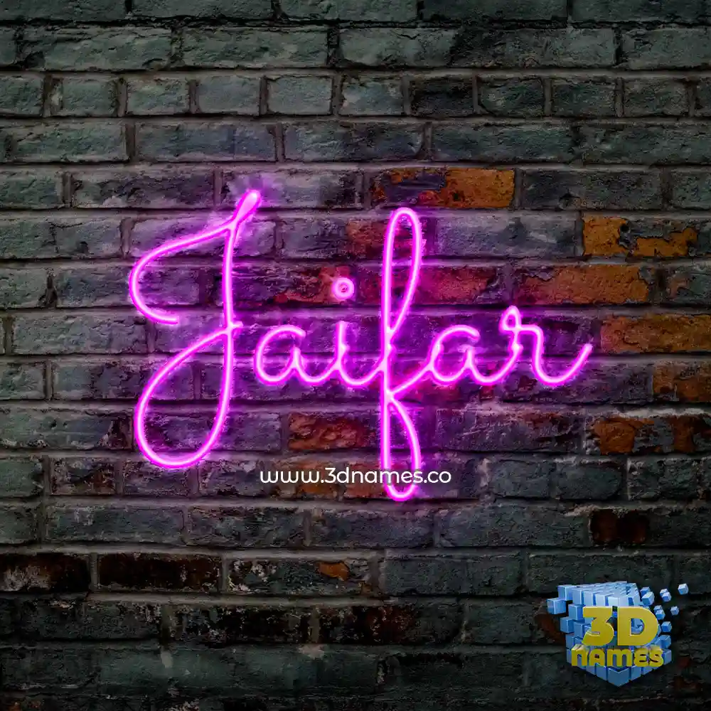 jaifar in Pink Neon style - 3D name wallpaper