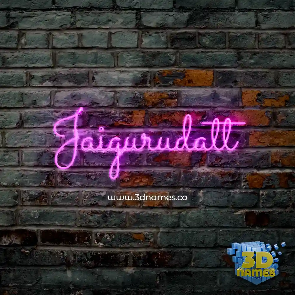 jaigurudatt in Pink Neon style - 3D name wallpaper