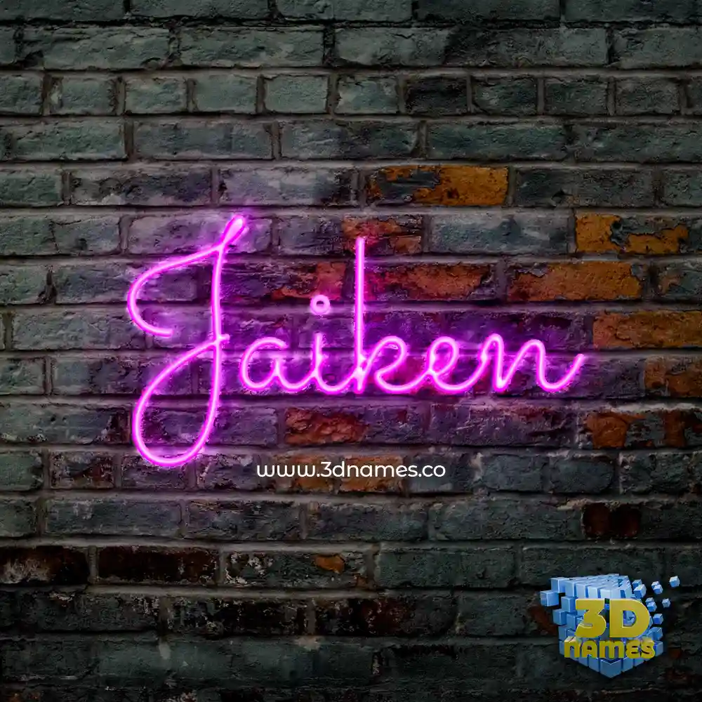 jaiken in Pink Neon style - 3D name wallpaper