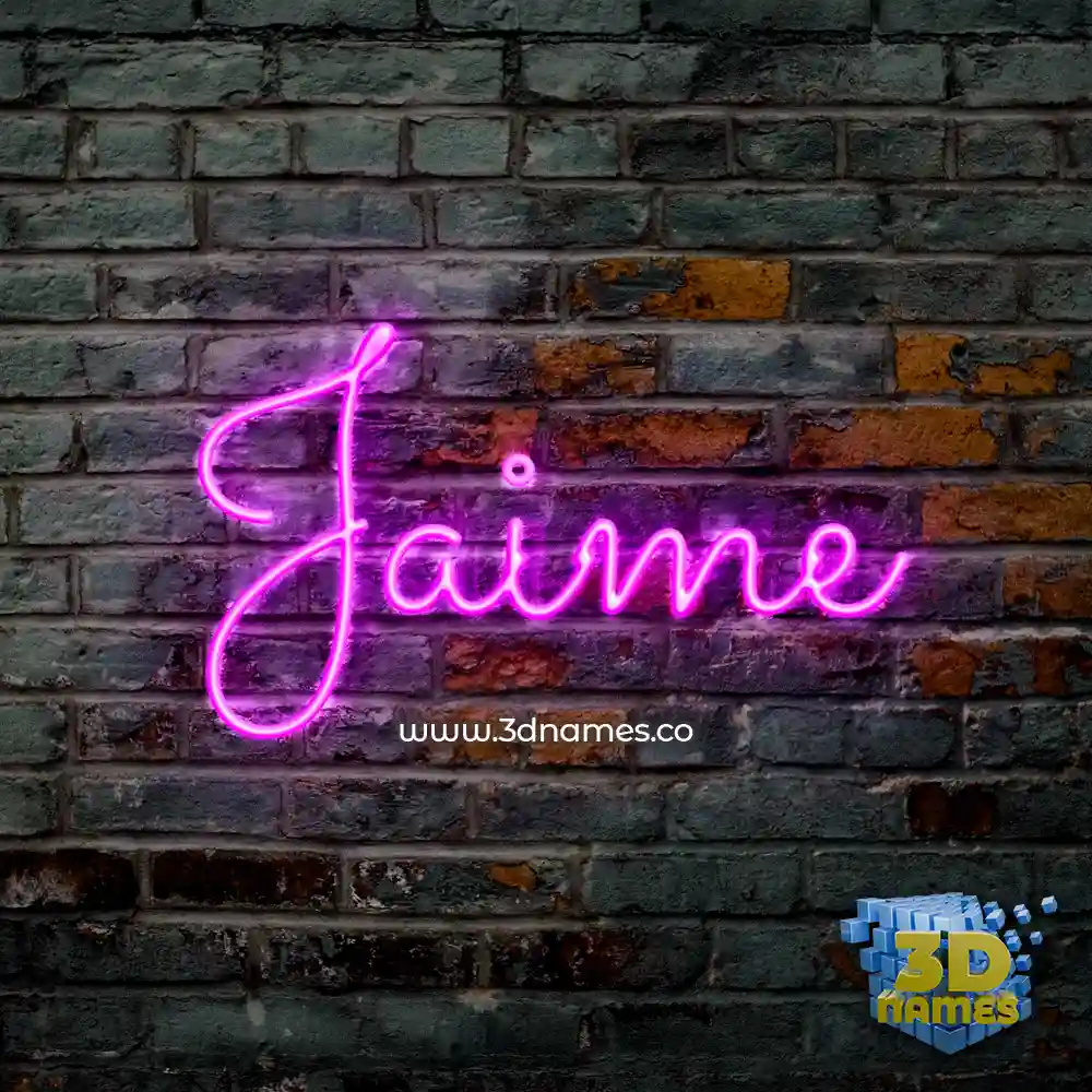 jaime in Pink Neon style - 3D name wallpaper