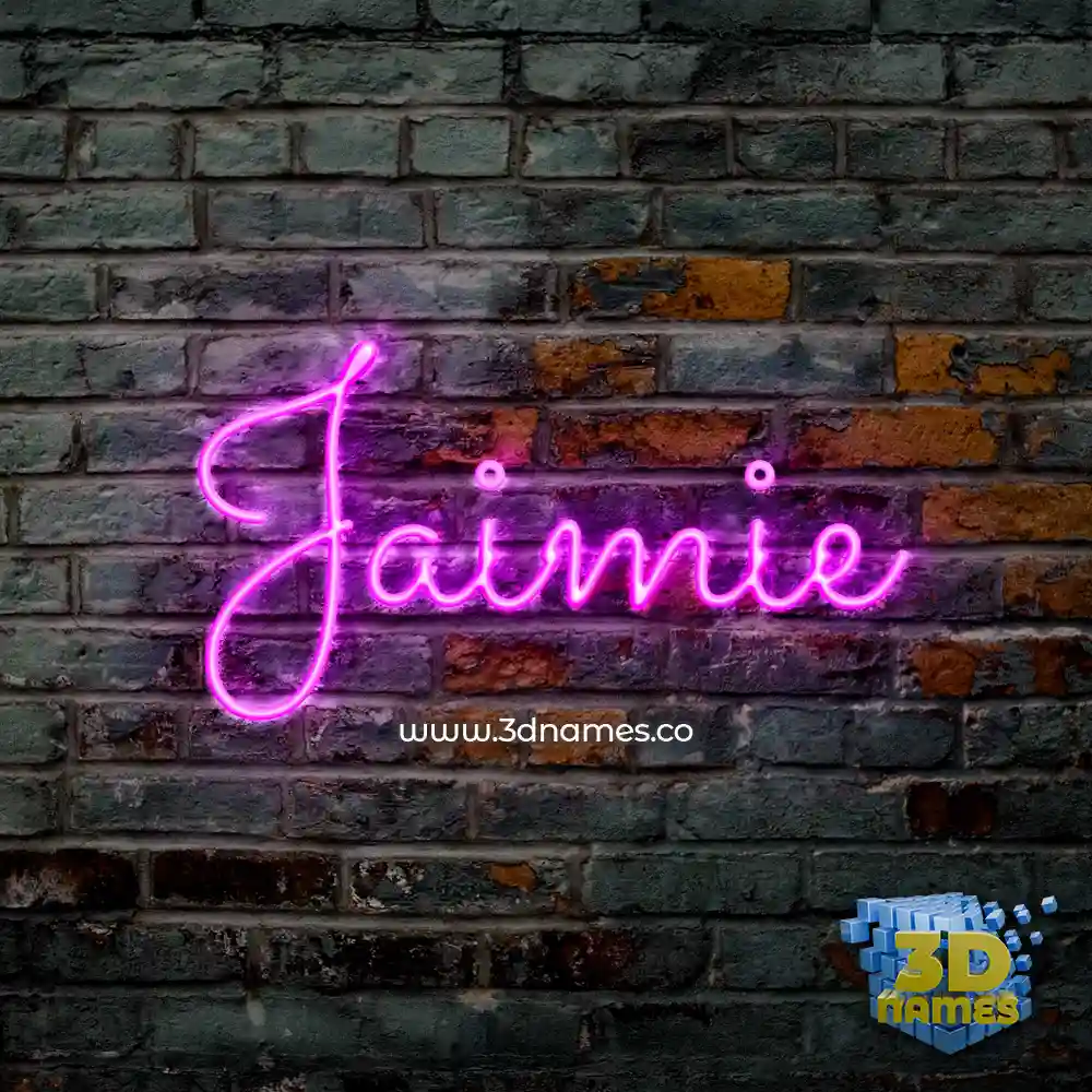 jaimie in Pink Neon style - 3D name wallpaper