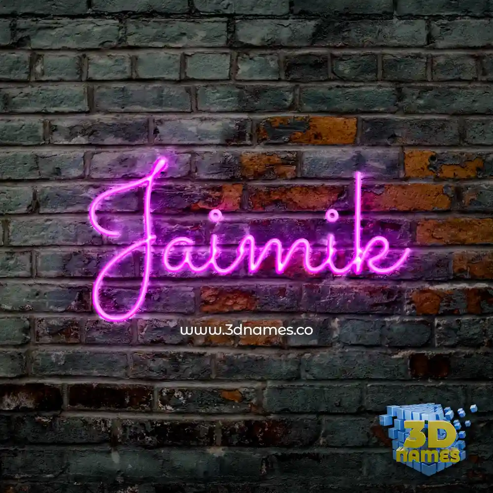 jaimik in Pink Neon style - 3D name wallpaper