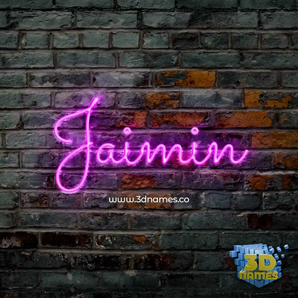 jaimin in Pink Neon style - 3D name wallpaper