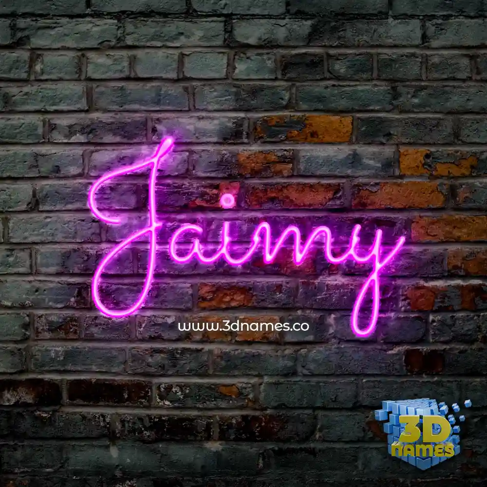 jaimy in Pink Neon style - 3D name wallpaper