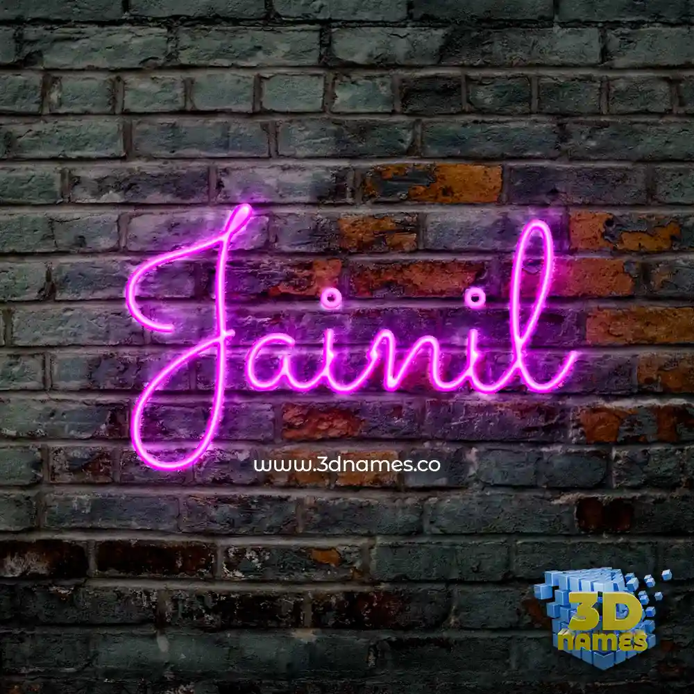 jainil in Pink Neon style - 3D name wallpaper
