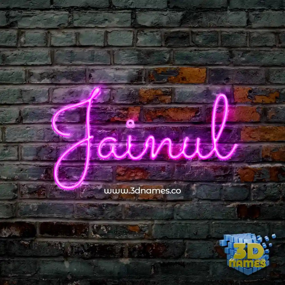 jainul in Pink Neon style - 3D name wallpaper