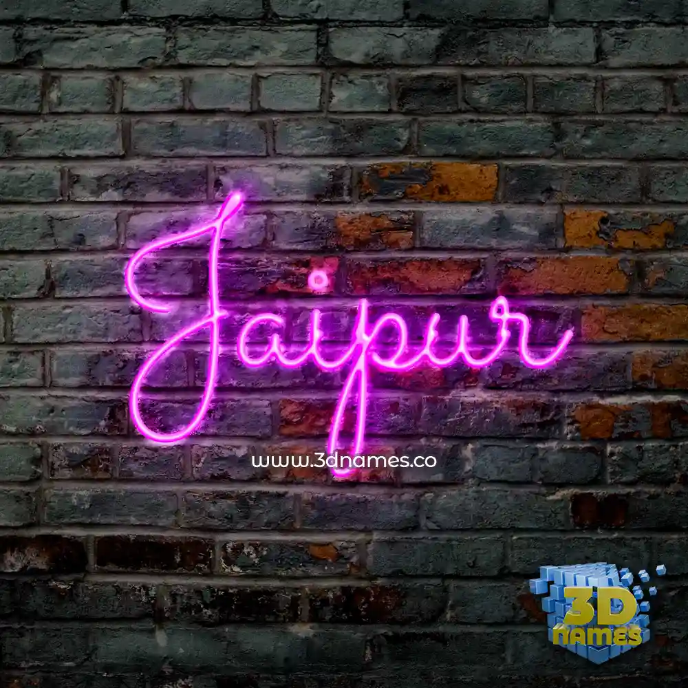 jaipur in Pink Neon style - 3D name wallpaper