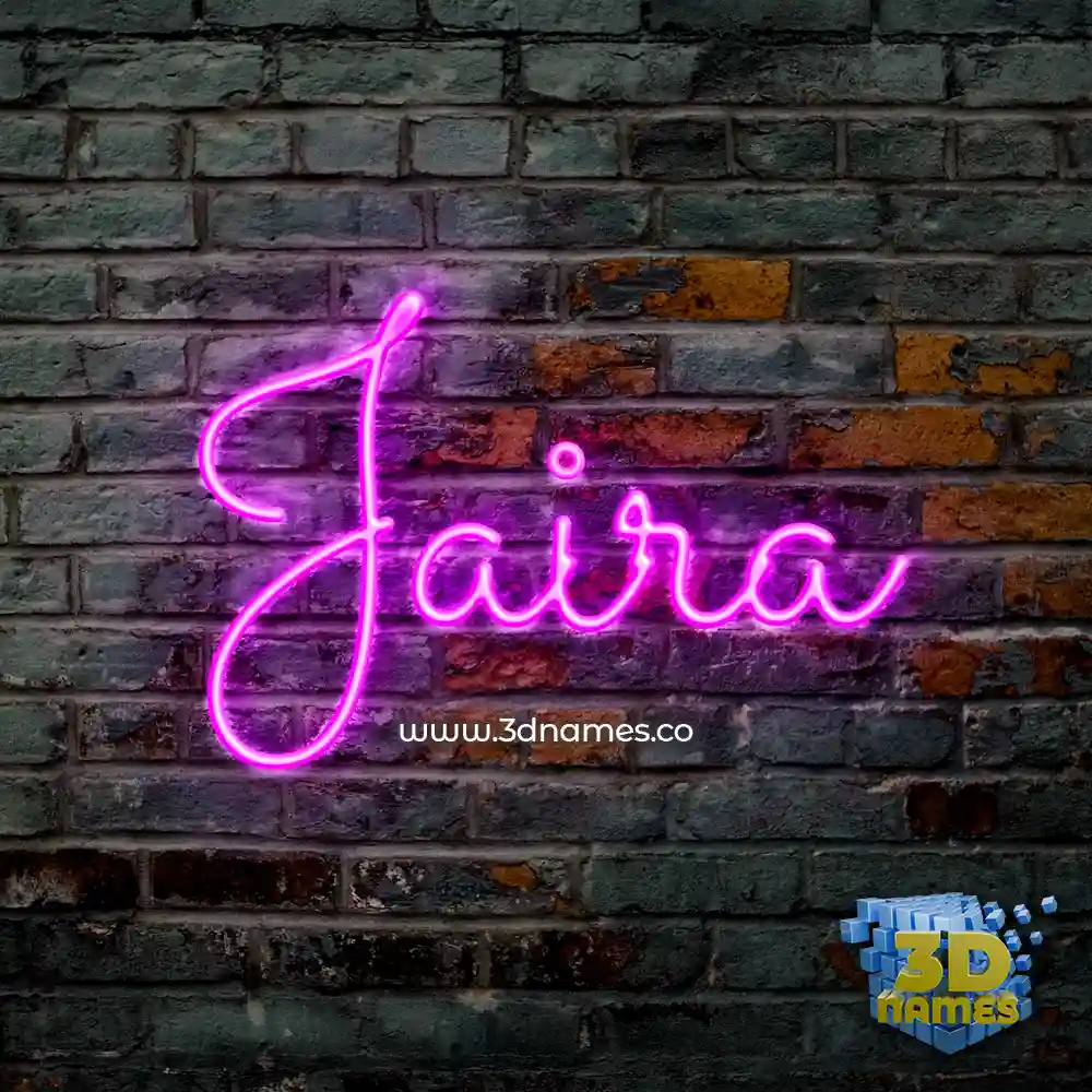 jaira in Pink Neon style - 3D name wallpaper