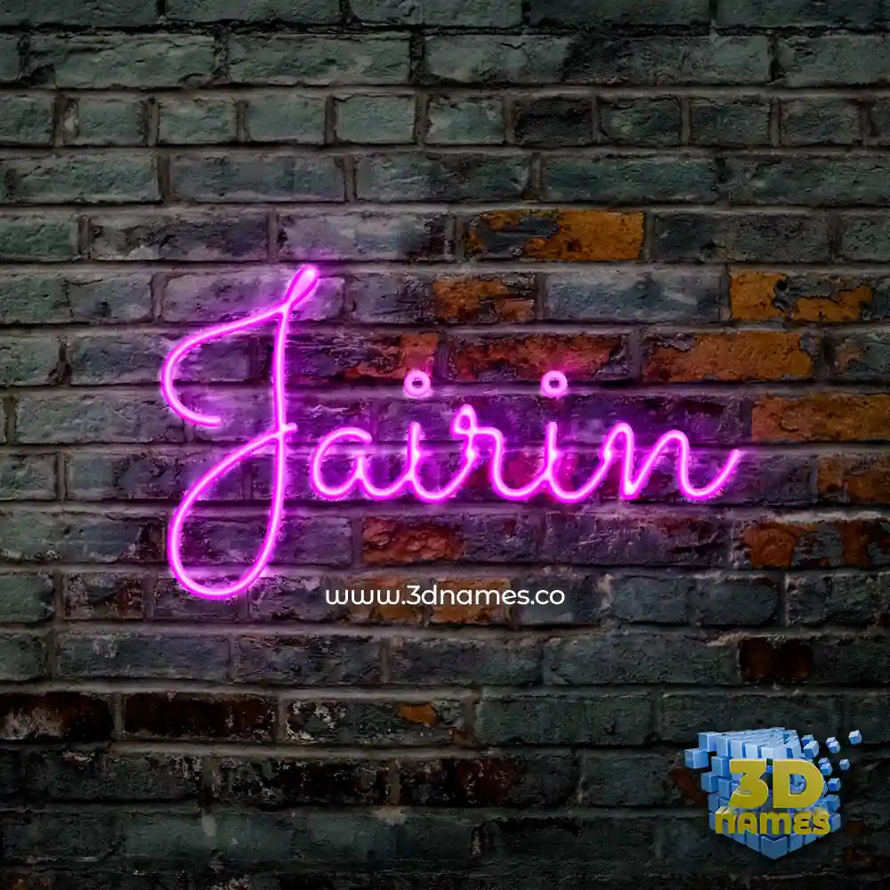 jairin in Pink Neon style - 3D name wallpaper