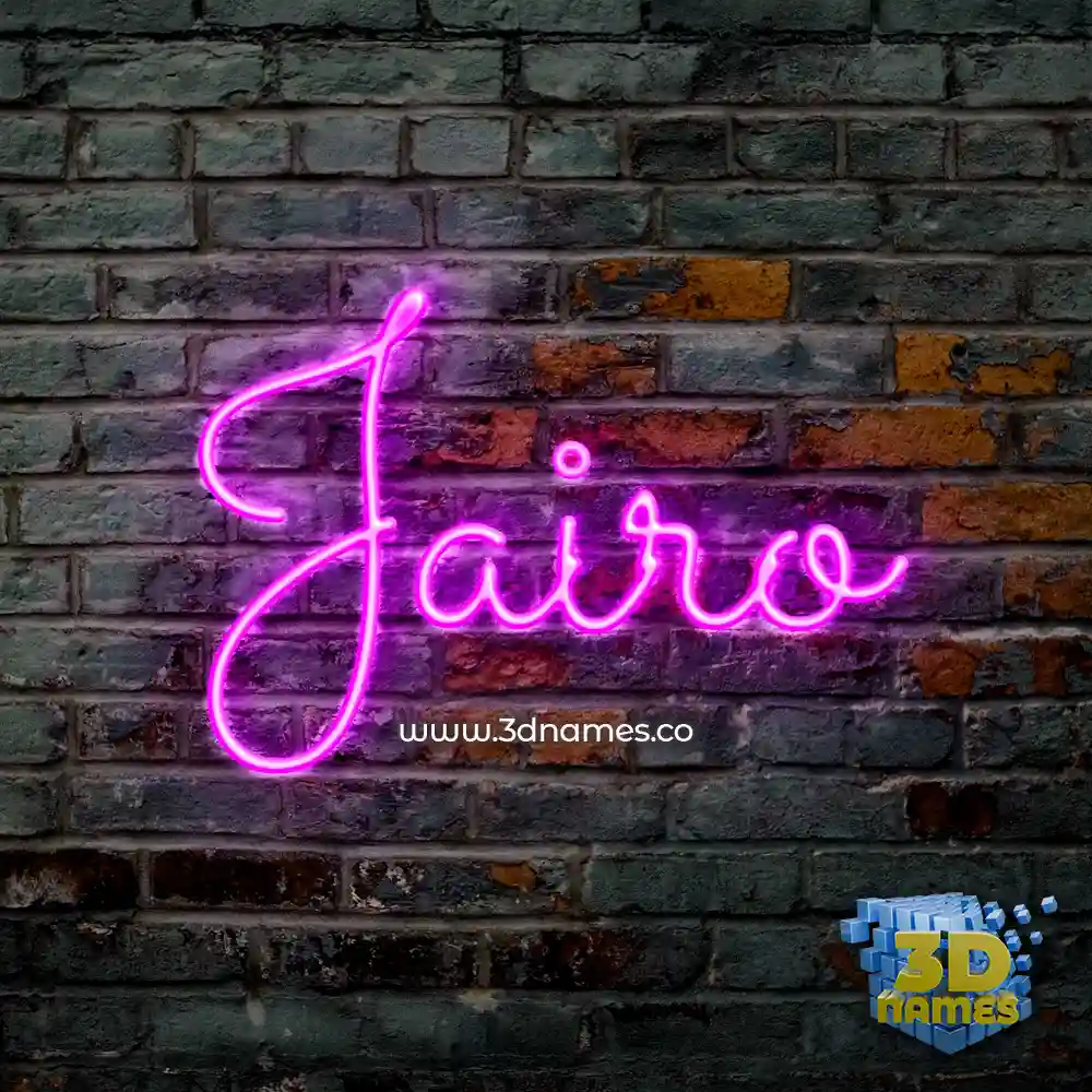 jairo in Pink Neon style - 3D name wallpaper