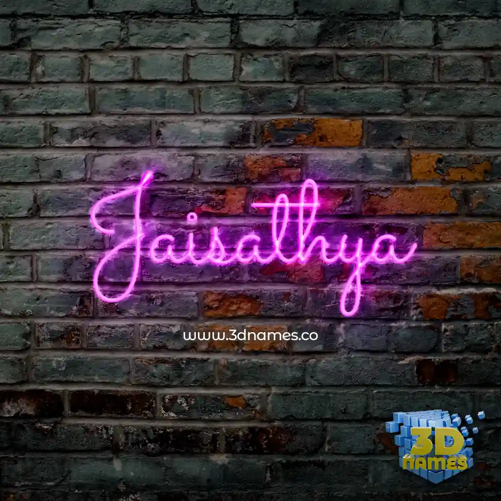 jaisathya in Pink Neon style - 3D name wallpaper