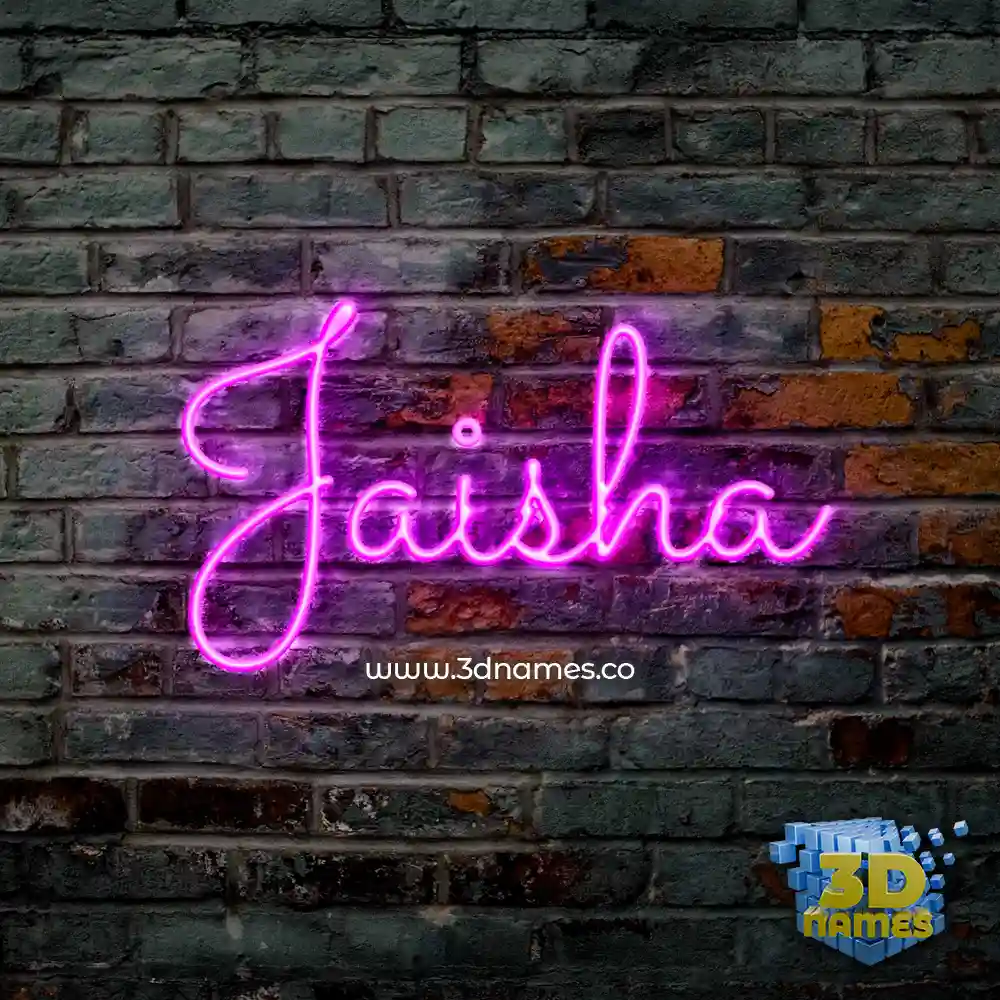 jaisha in Pink Neon style - 3D name wallpaper