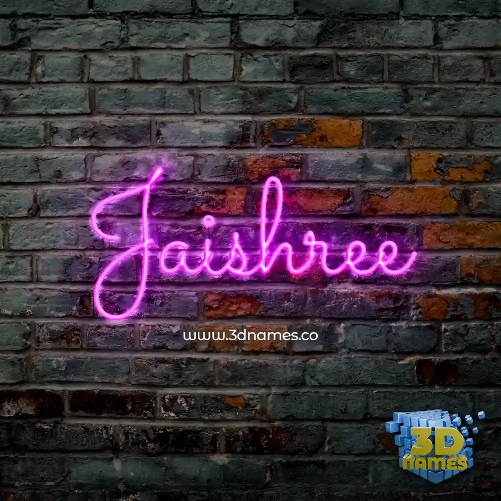 jaishree in Pink Neon style - 3D name wallpaper