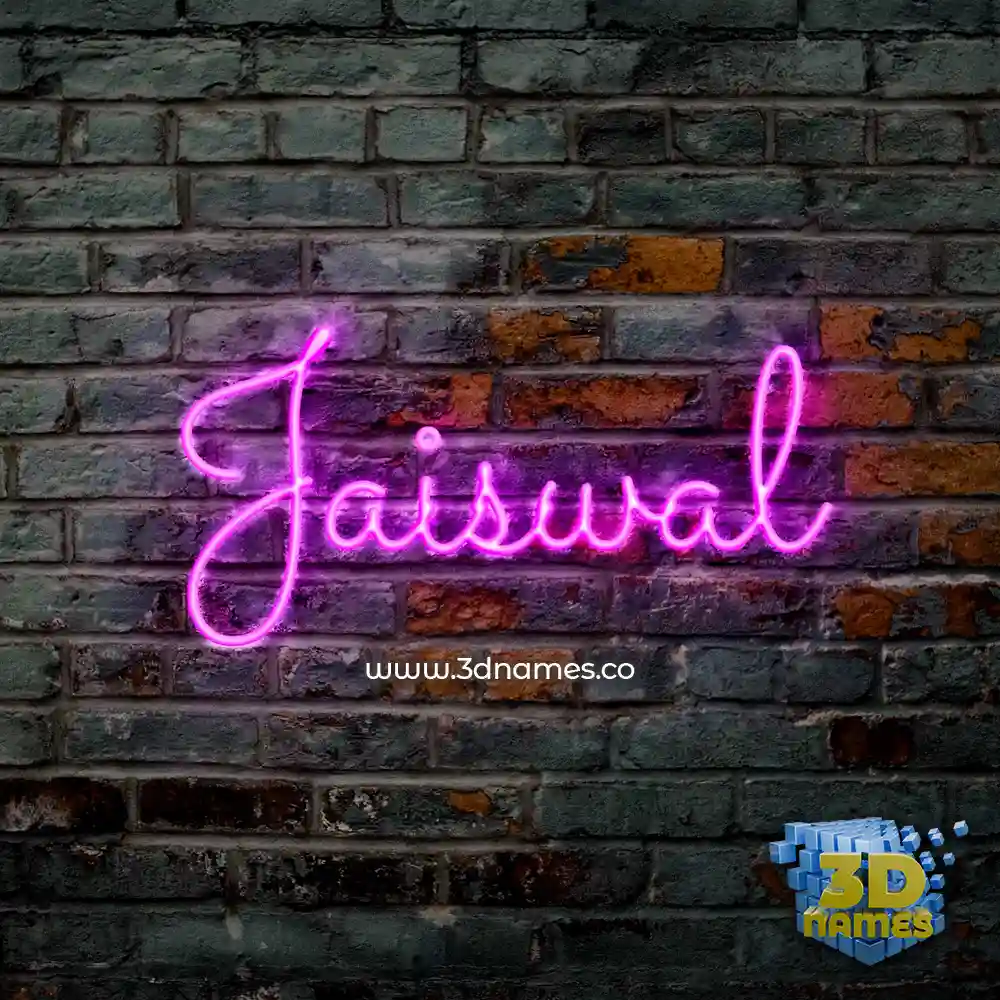 jaiswal in Pink Neon style - 3D name wallpaper
