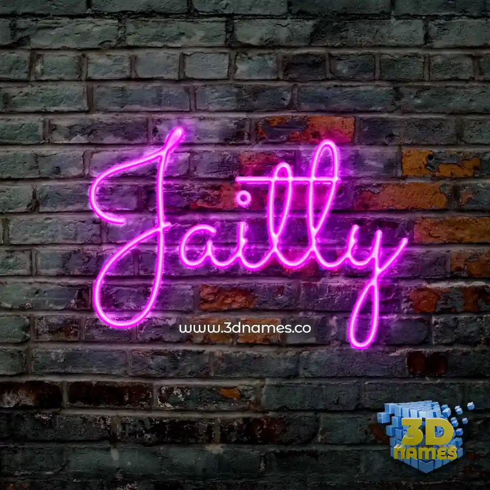 jaitly in Pink Neon style - 3D name wallpaper