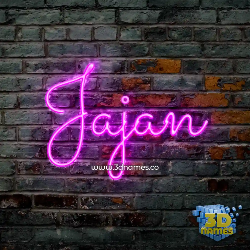 jajan in Pink Neon style - 3D name wallpaper