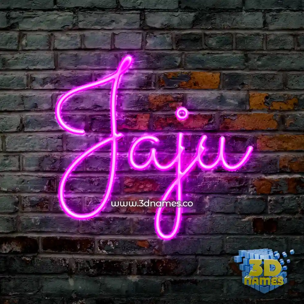 jaju in Pink Neon style - 3D name wallpaper