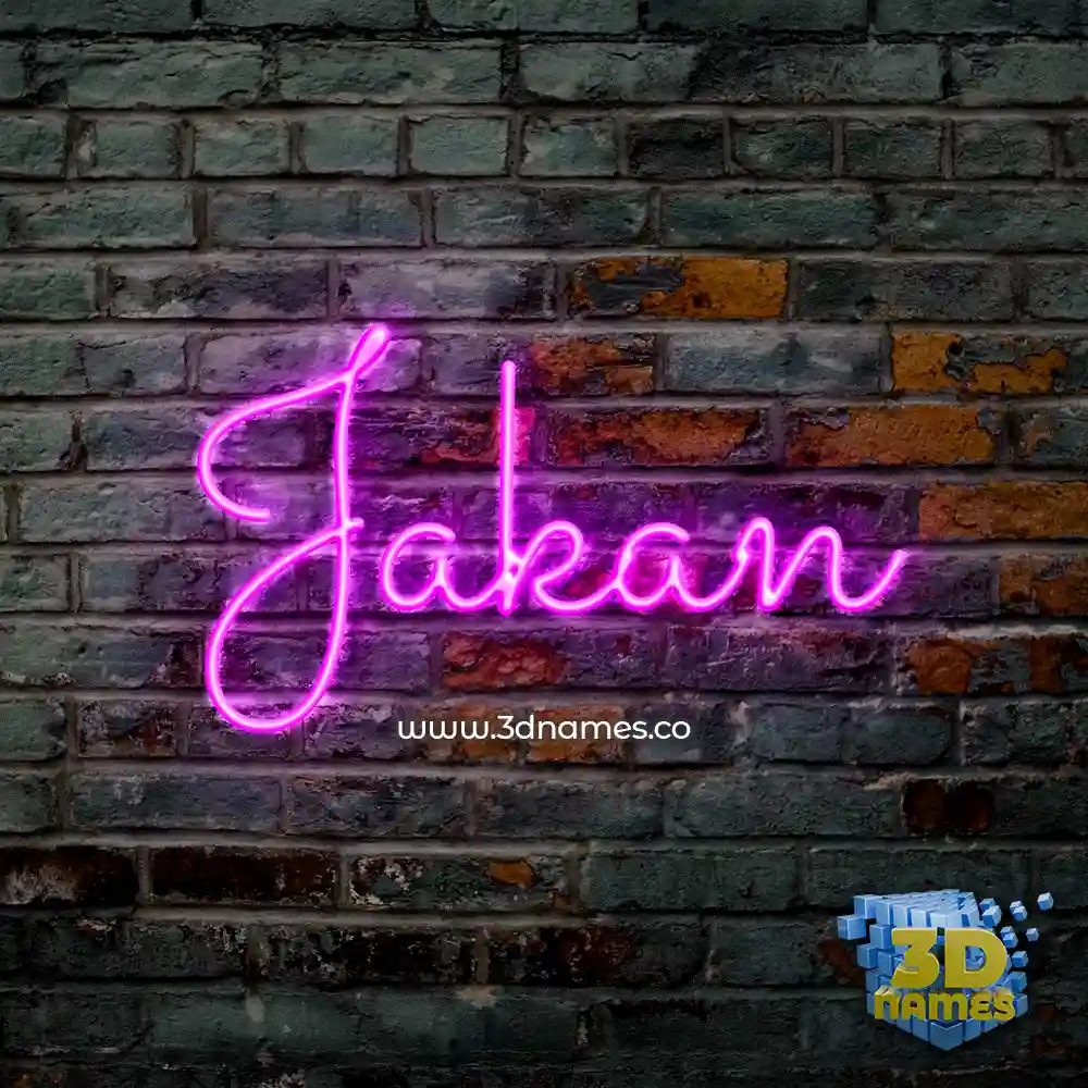 jakan in Pink Neon style - 3D name wallpaper