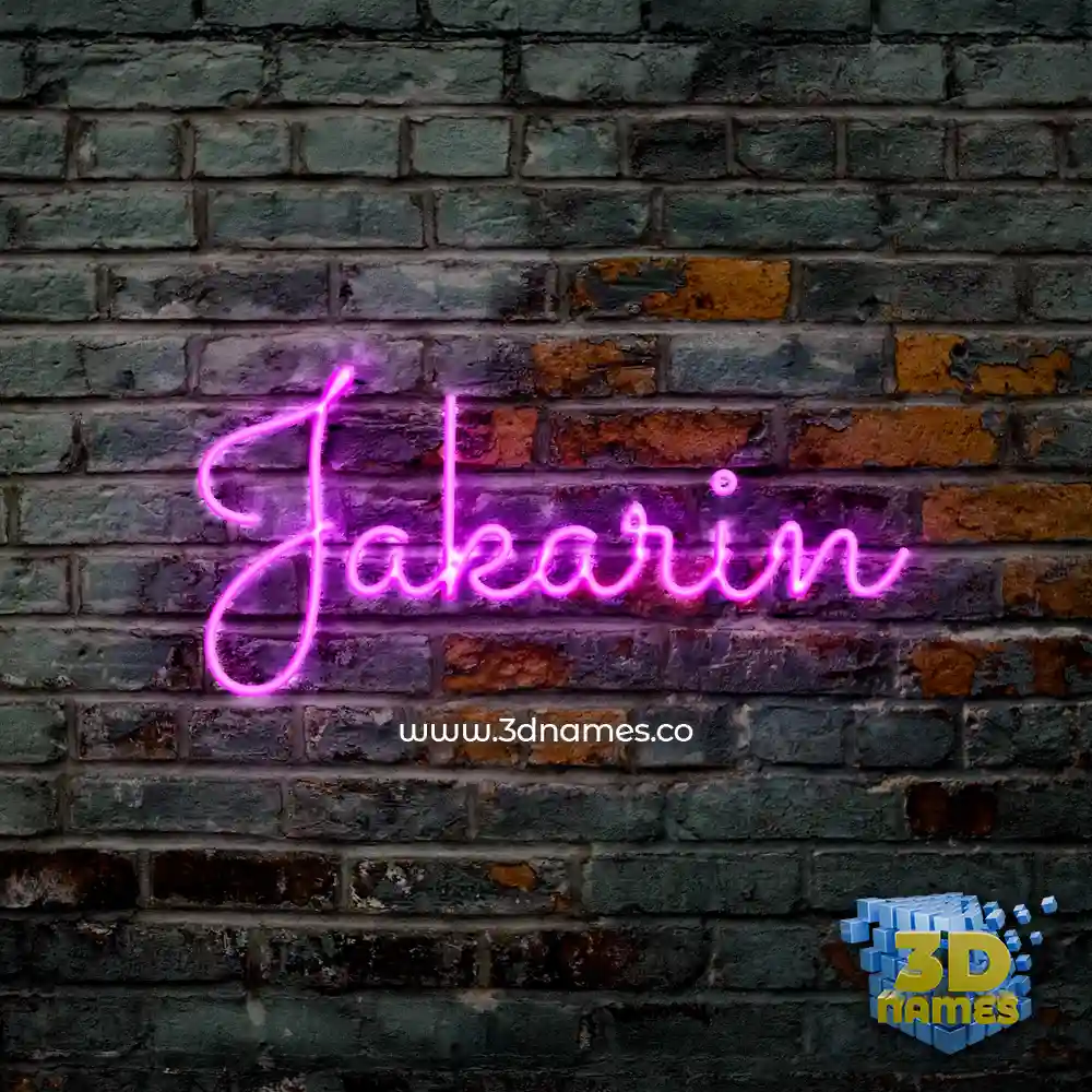 jakarin in Pink Neon style - 3D name wallpaper