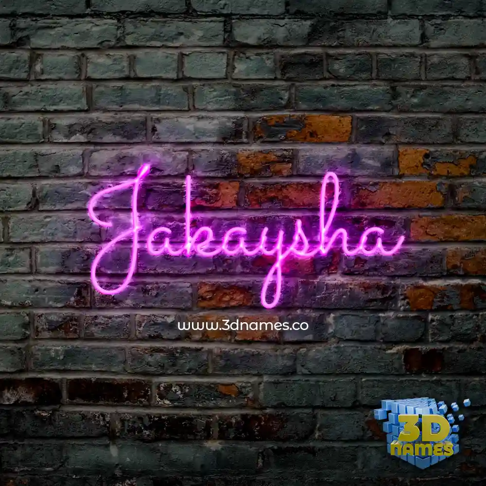 jakaysha in Pink Neon style - 3D name wallpaper