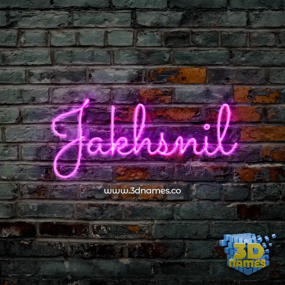 jakhsnil in Pink Neon style - 3D name wallpaper