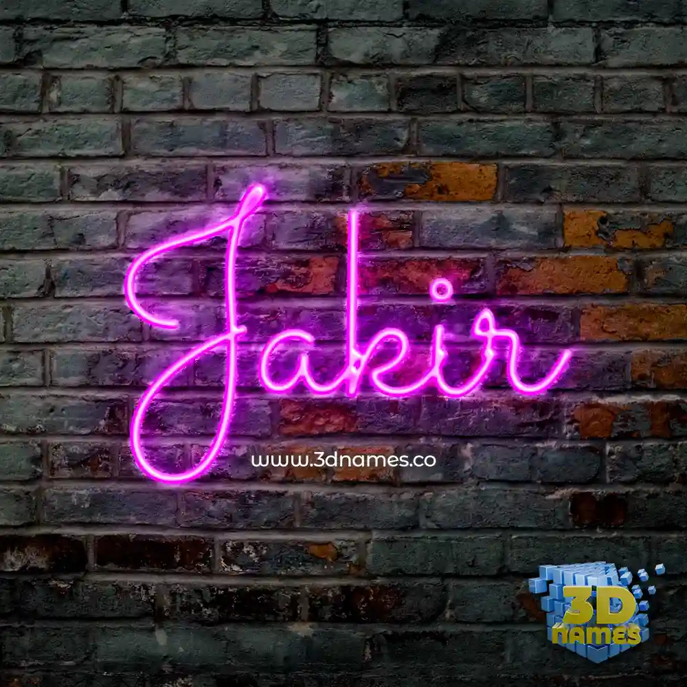 jakir in Pink Neon style - 3D name wallpaper