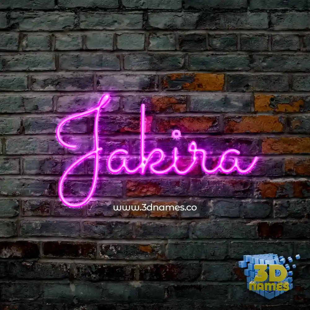 jakira in Pink Neon style - 3D name wallpaper