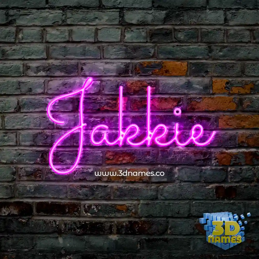 jakkie in Pink Neon style - 3D name wallpaper