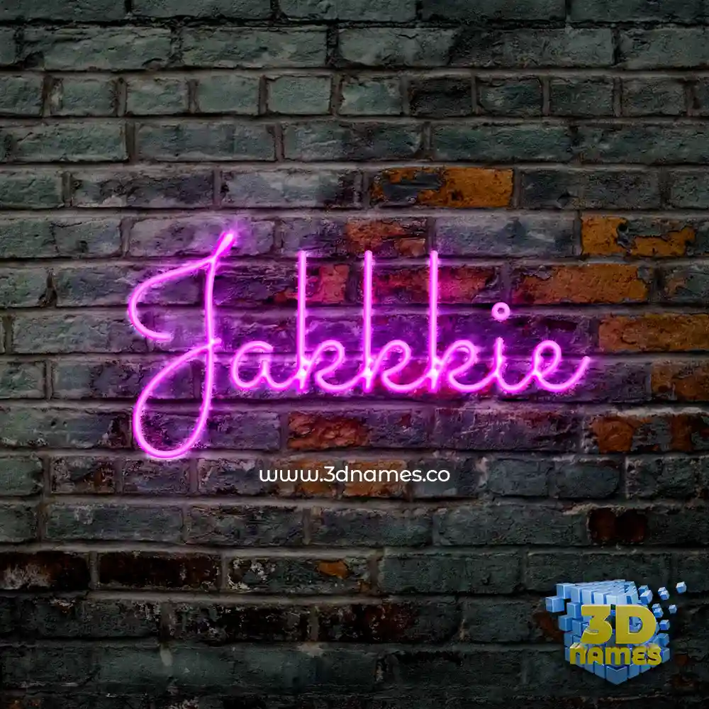jakkkie in Pink Neon style - 3D name wallpaper