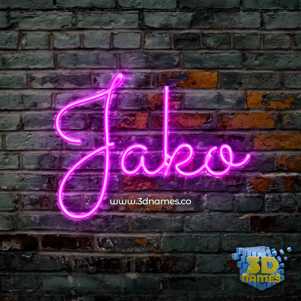 jako in Pink Neon style - 3D name wallpaper
