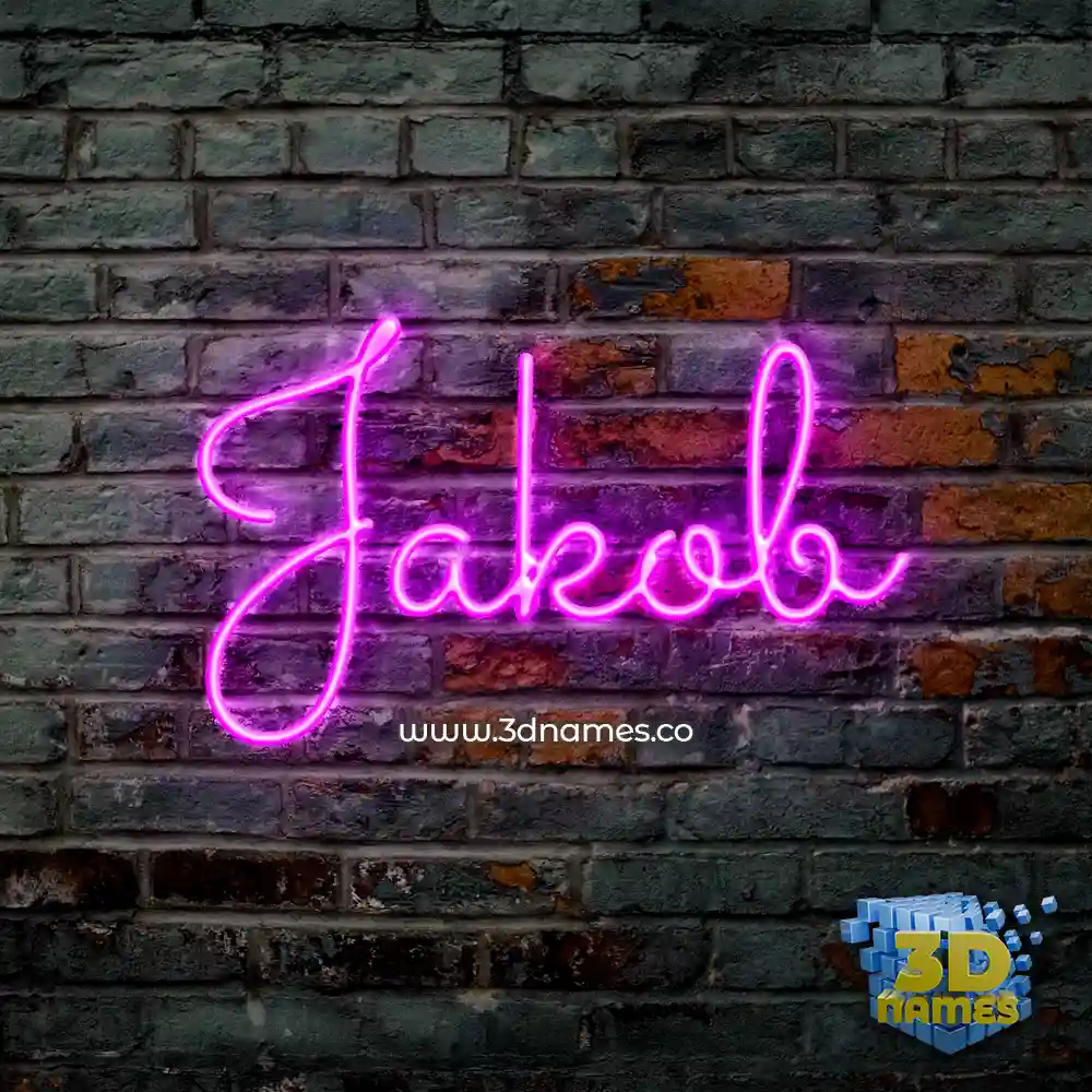 jakob in Pink Neon style - 3D name wallpaper