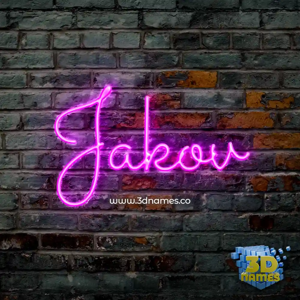 jakov in Pink Neon style - 3D name wallpaper