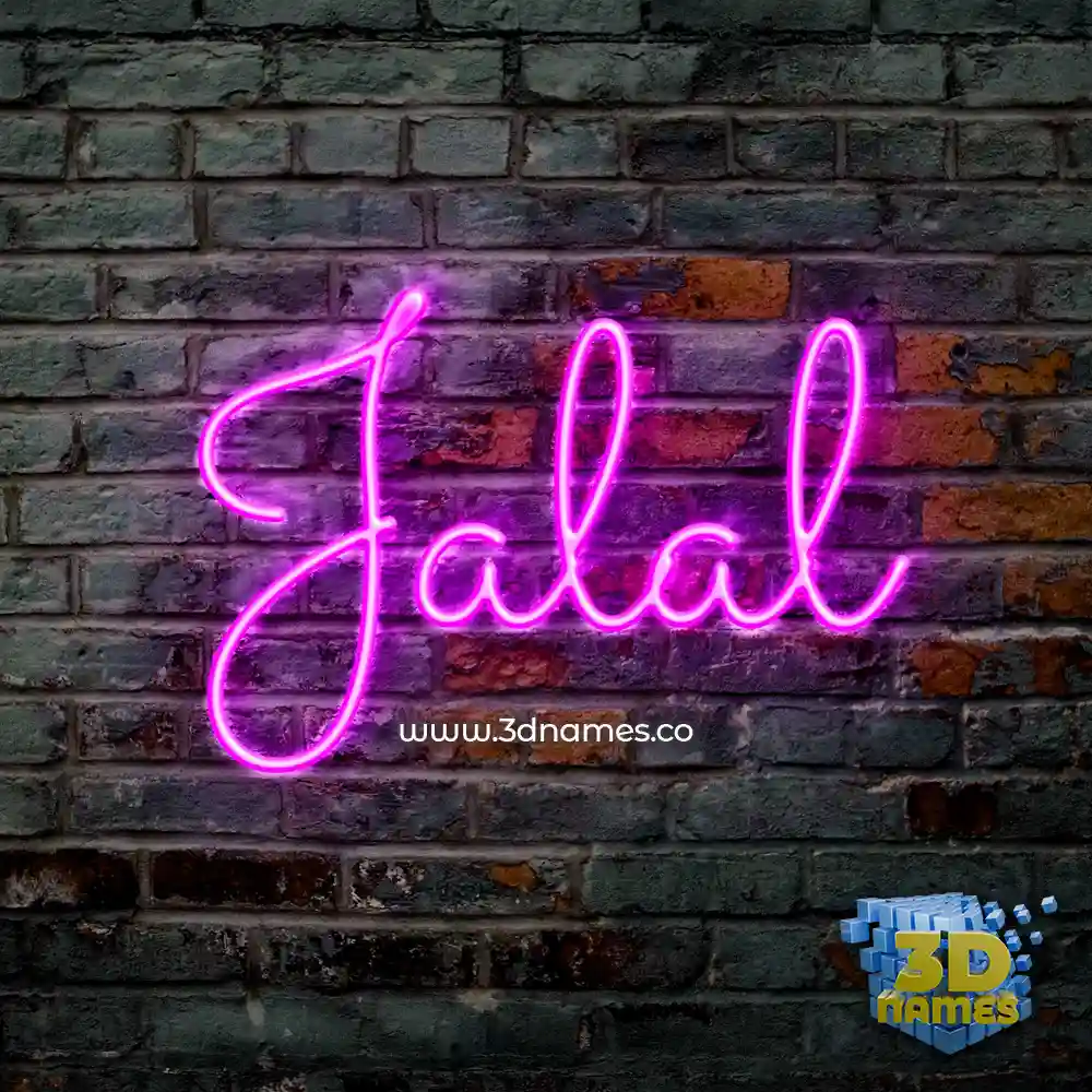 jalal in Pink Neon style - 3D name wallpaper