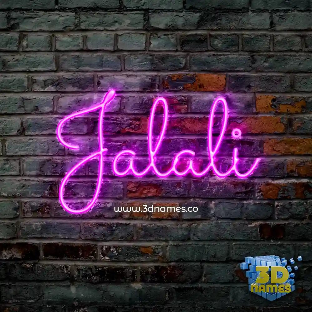 jalali in Pink Neon style - 3D name wallpaper