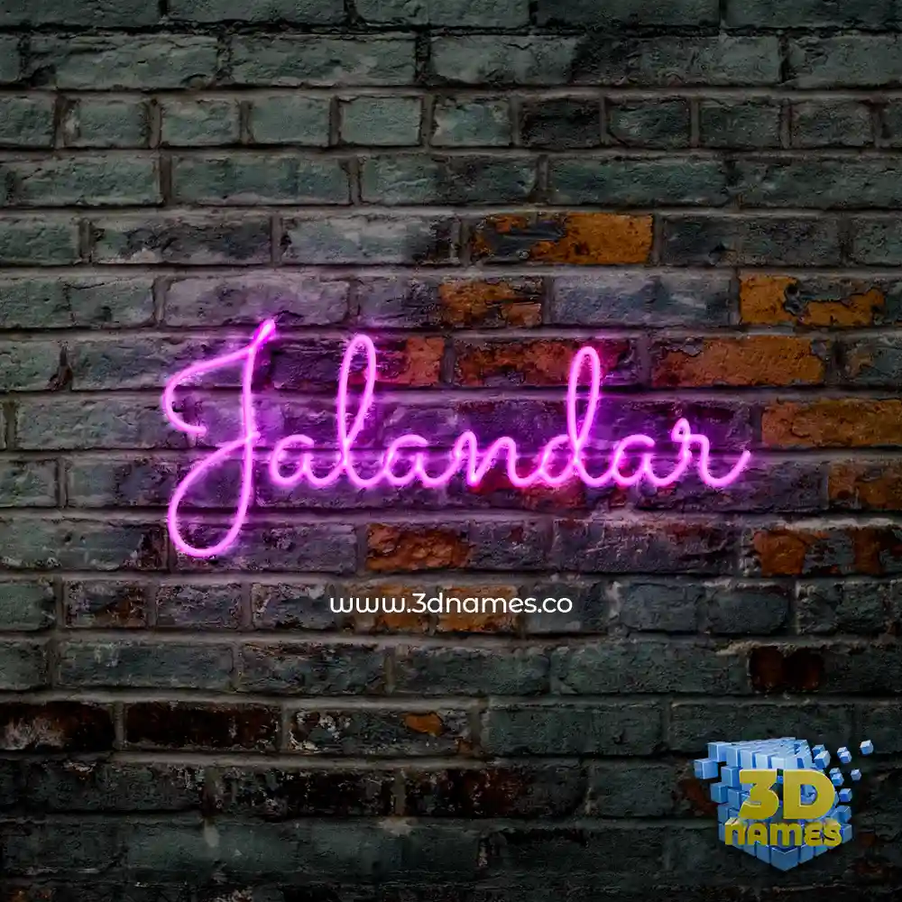 jalandar in Pink Neon style - 3D name wallpaper
