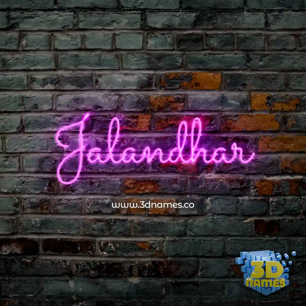 jalandhar in Pink Neon style - 3D name wallpaper
