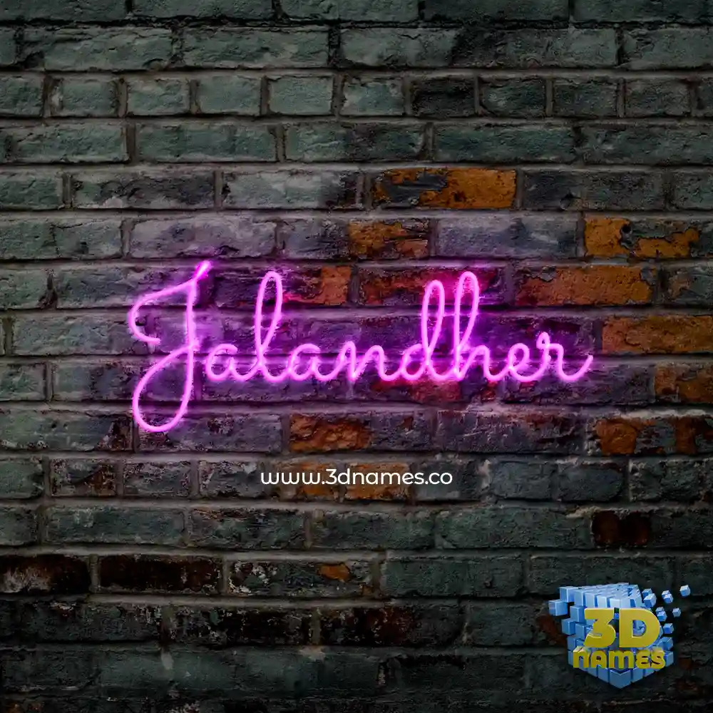 jalandher in Pink Neon style - 3D name wallpaper