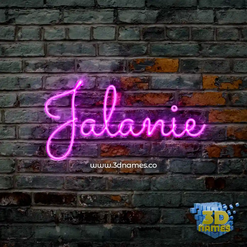 jalanie in Pink Neon style - 3D name wallpaper