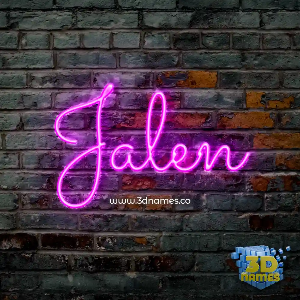 jalen in Pink Neon style - 3D name wallpaper