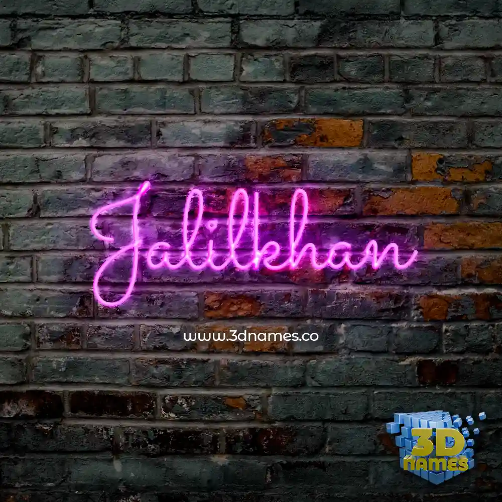 jalilkhan in Pink Neon style - 3D name wallpaper