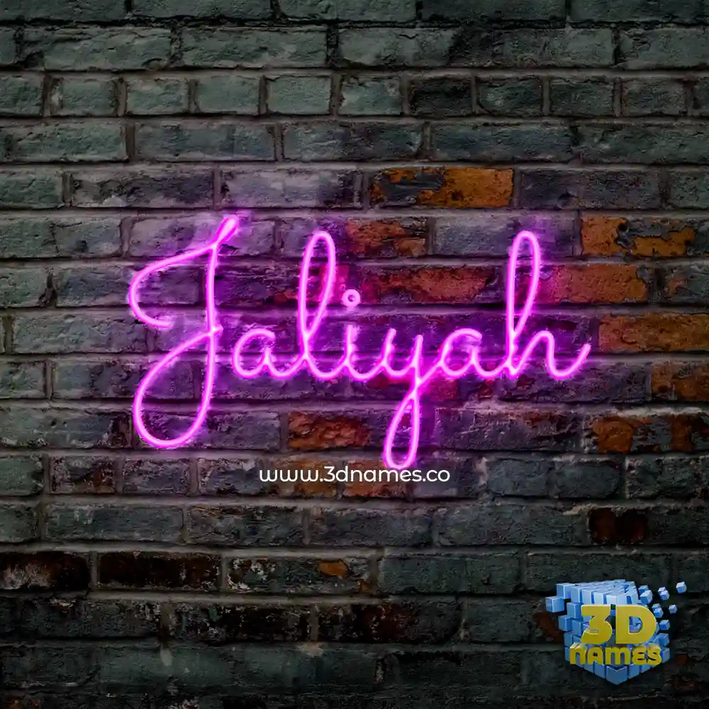 jaliyah in Pink Neon style - 3D name wallpaper