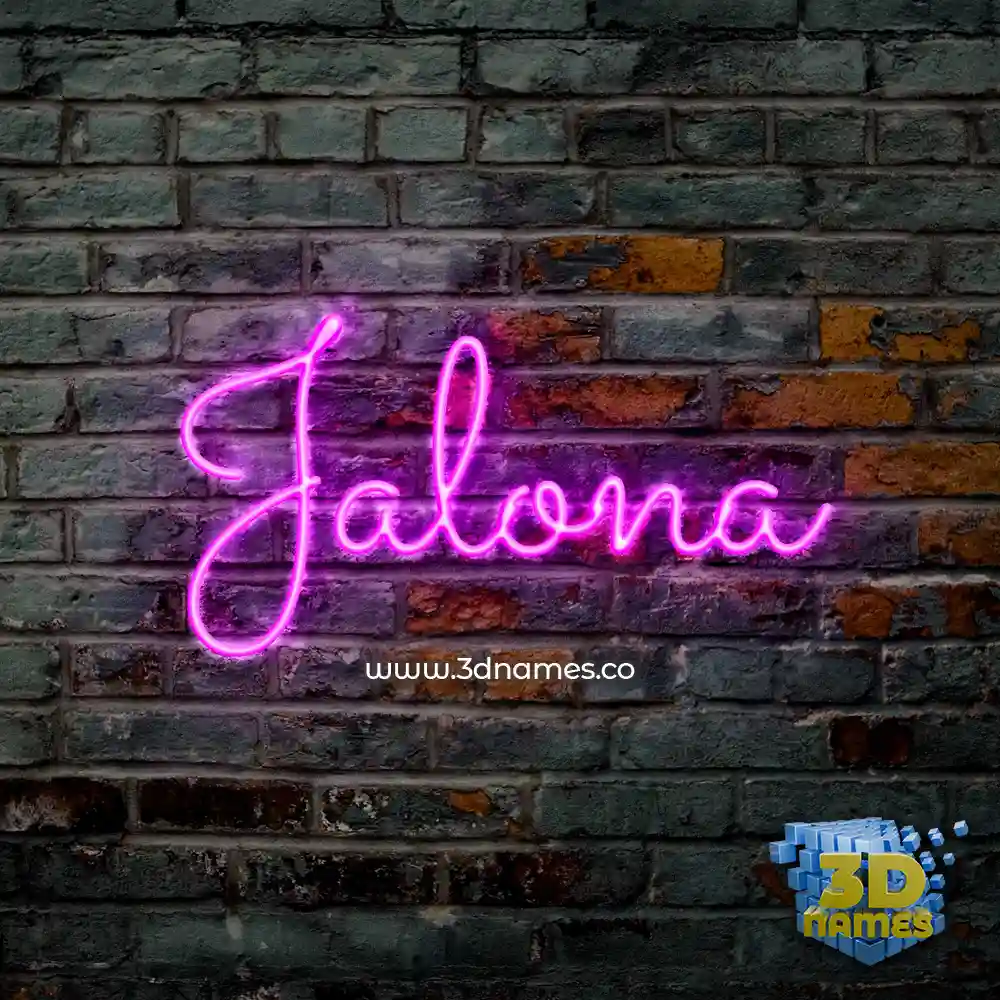jalona in Pink Neon style - 3D name wallpaper